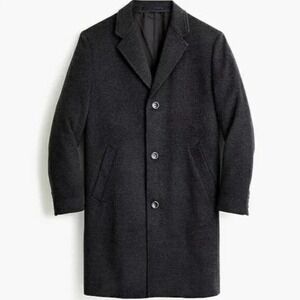 NWT J. Crew Ludlow Topcoat Grey Italian Wool-Cashmere Men's Size 38 Short